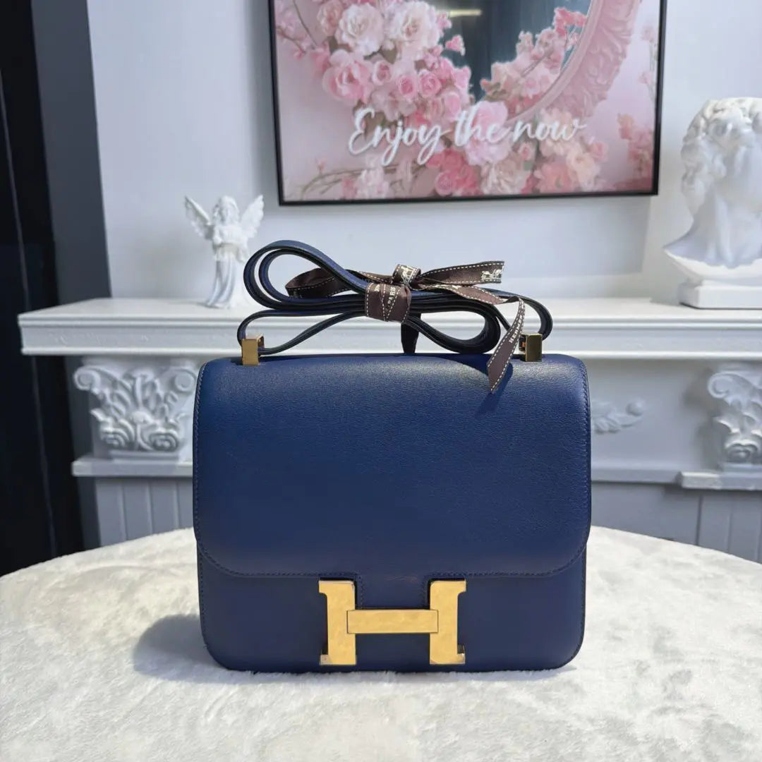 【#011】Pre-owned Hermès Constance 24 Deep Blue Epsom Leather X Stamp Handbag HZ260110016