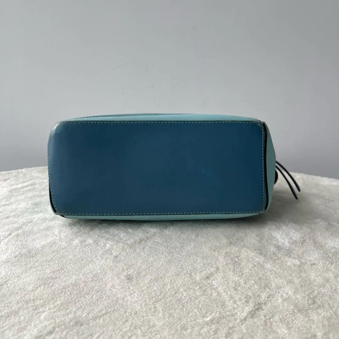 【#100】Pre-owned Loewe Puzzle Bagsmall Multitone Blue Leather HZ25111019
