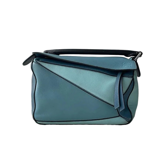 【#100】Pre-owned Loewe Puzzle Bagsmall Multitone Blue Leather HZ25111019