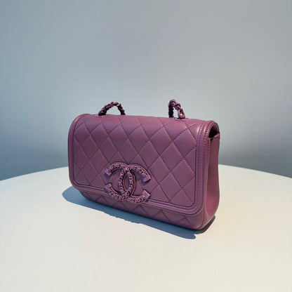 【#038】Pre-owned Chanel Medium Classic Flap Terracotta Caviar Leather Shoulder Bag HZ250928020