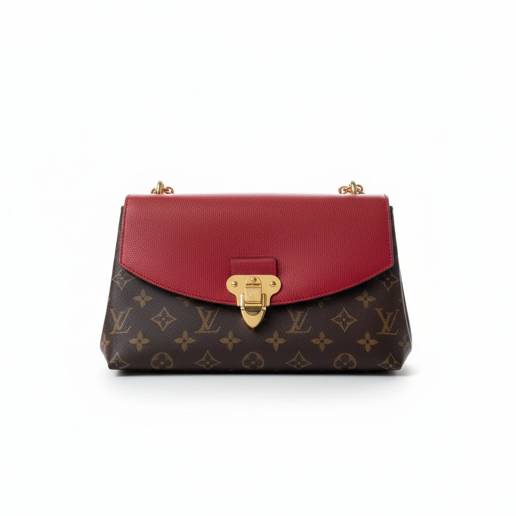 【#098】Pre-owned Louis Vuitton Saint Placide Monogram Canvas Red Leather Chain BagHZ2505010&&