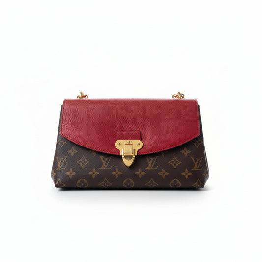 【#098】Pre-owned Louis Vuitton Saint Placide Monogram Canvas Red Leather Chain BagHZ2505010&&